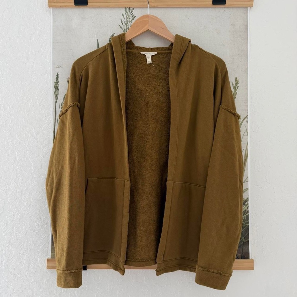 Eileen Fisher Brown Hooded Jacket - Picture 2 of 6